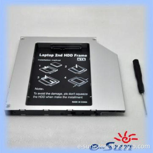 New Universal laptop 2nd HDD/SDD second hard drive case SATA 9.5mm